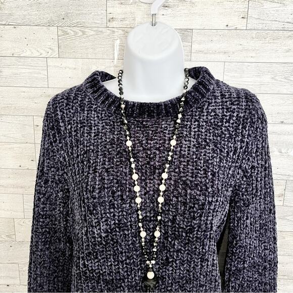 TALBOTS Blue Chenille Pullover Sweater, S - Picture 6 of 9